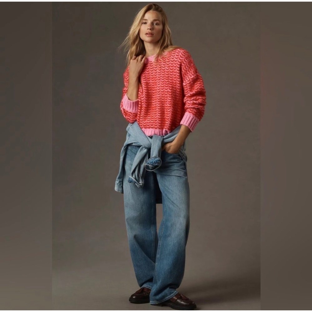 Lilli Sidonio Molly Bracken cropped‎ jumper pink and red - Picture 2 of 12
